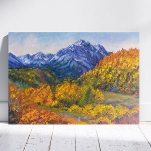 Colorado Painting,Rocky Mountains Art,Original Painting,Aspen Tree Wall Art,Colorado Landscape Oil Painting,Hand Painted Art