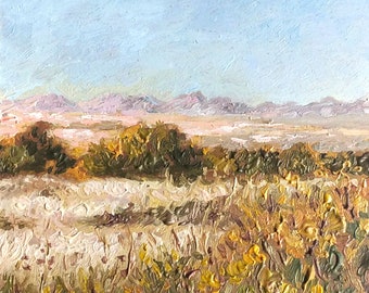 Custom Oil Painting,Sunset Landscape Original Artwork,Meadow Painting,Personolized Gift,Handpainted Artwork