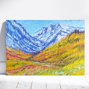 Colorado Painting Rocky Mountains Art Colorado Landscape Original Painting Mountains Painting Colorado Wall Art Palette Knife Art