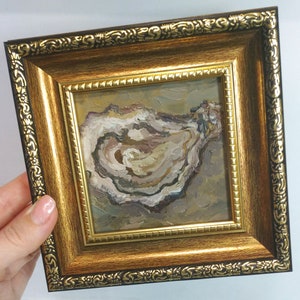 Pintura de frutos do mar, Arte de parede de cozinha, Pintura de ostra, Arte emoldurada, Presente exclusivo, Nova decoração de cozinha, Pintura a óleo, Arte original