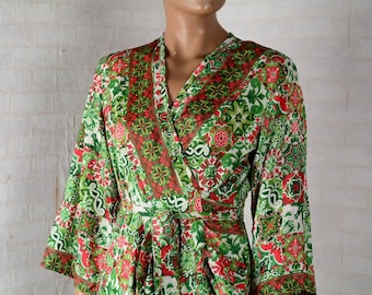 Boho Maxi Dress Women, Floral Wrap Dress, Kimono Sleeve Dress, Flowy Summer Dress, Beach Vacation Outfit