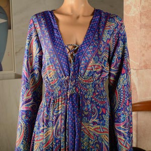 Long Boho Dress with Deep Front Split•Party Dress•Boho Dress•Festival Dress