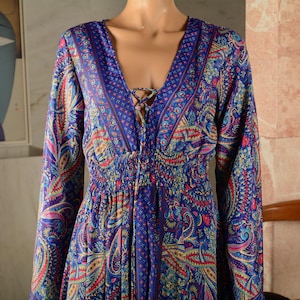 Long Boho maxi dress with Deep V Neck| Bohemian dresses | Floral long dress | Party dress | Festival Dress| Evening dress kaftan