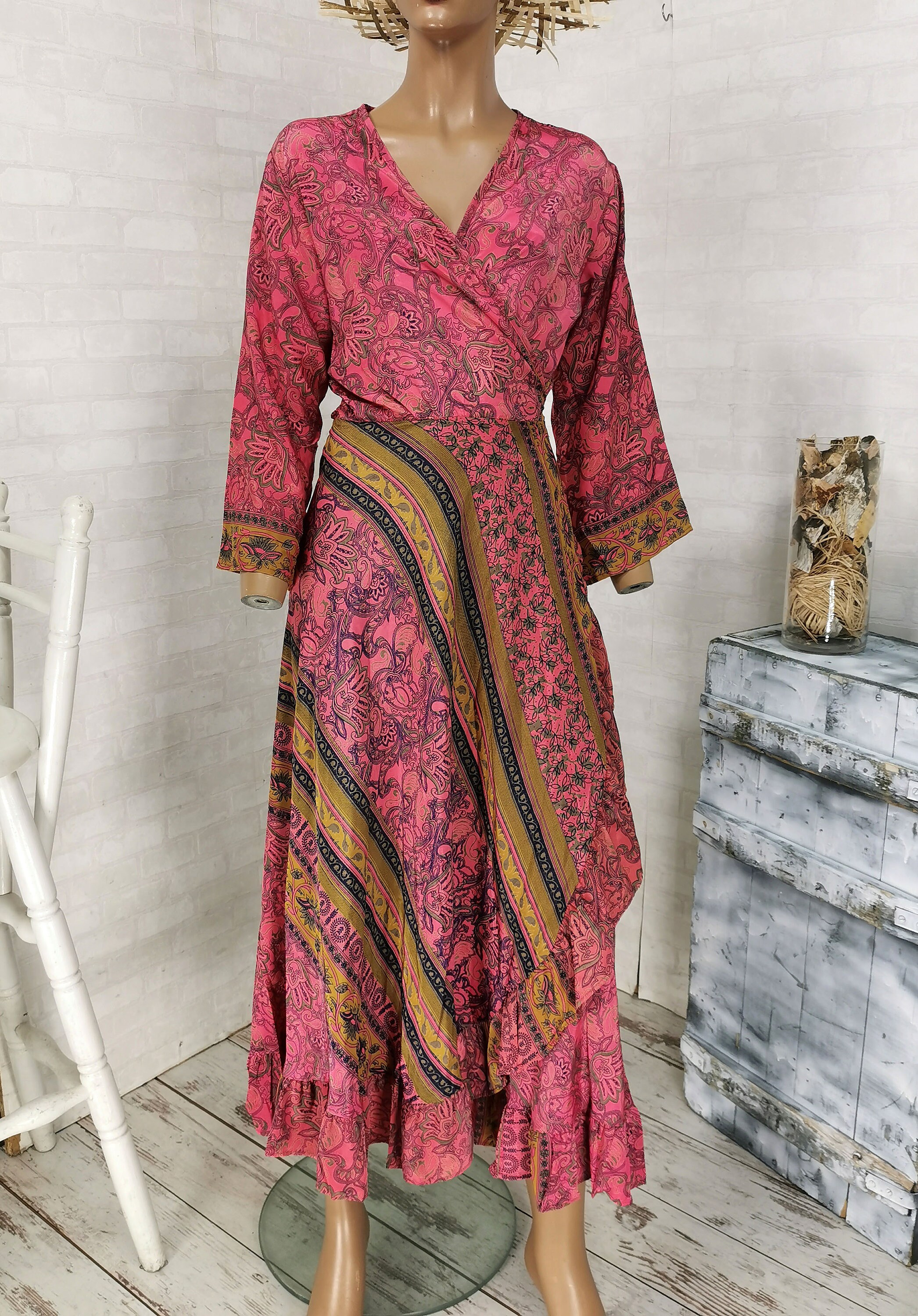 Moonstruck Indigo Goddess Boho Maxi Kimono Robe