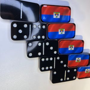 Handmade Haitian Flag Dominoes