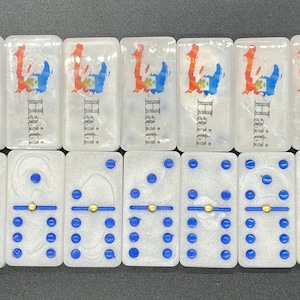 Haitian Flag Dominoes, Double 6 With Spinners