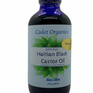 Cadet Organics High Quality Haitian Black Castor Oil, lwil Maskreti , for healthy hair and skin  4oz