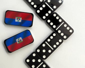 Handmade Haitian Flag Dominoes