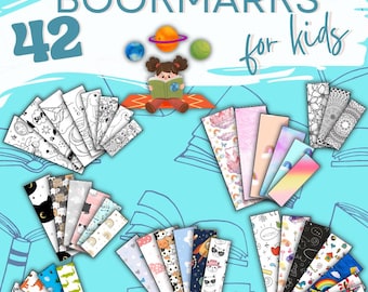 Kids Printable Bookmarks | Coloring & Pre-Colored Designs (PDF Download)