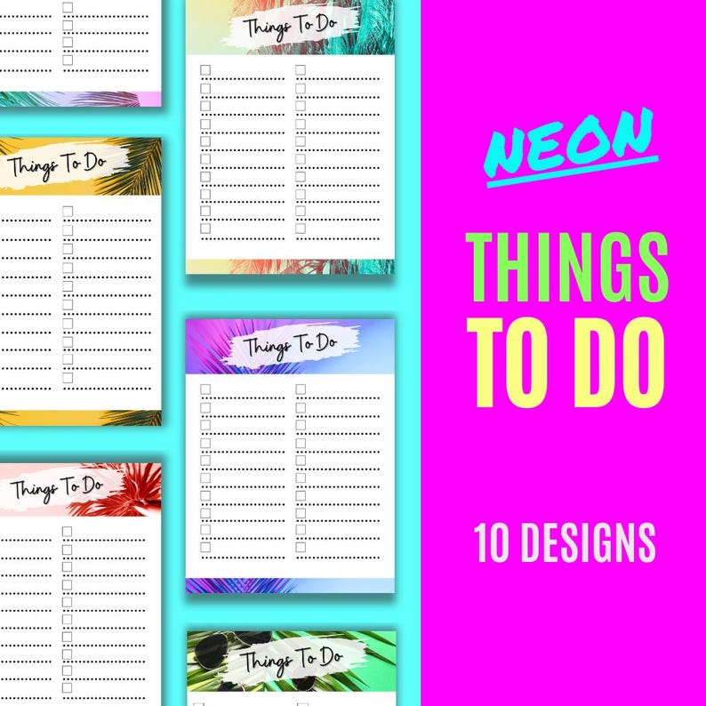 Neon To-do List Printable | Neon Designs (instant Download) Goodnotes ...