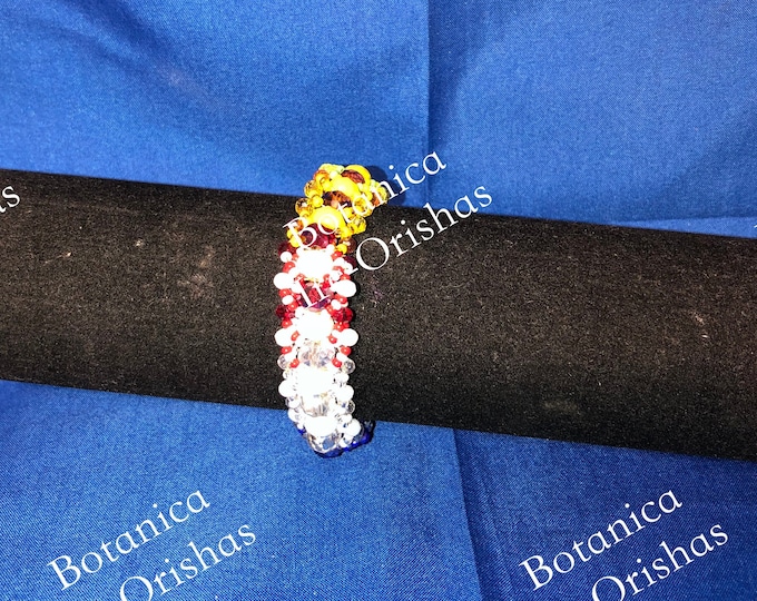Ide Ilde de Bandera 7 Potencia en cristal glass fino religion yoruba ifa