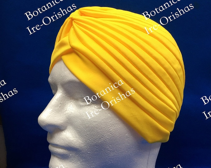 Turbante de mujer Oshun quilla amarillo de rogación yoruba santeria orula