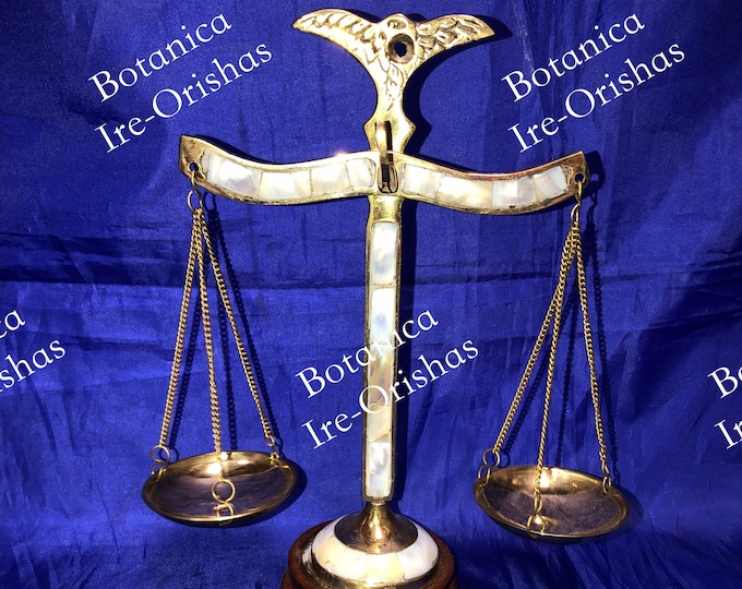 Balanza  Balansa de metal dorado Scale  Religion Yoruba Ifa Santeria