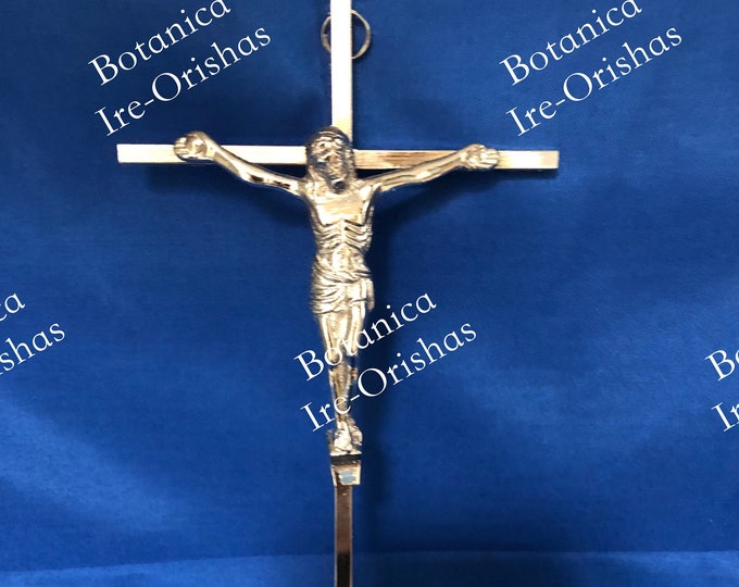 CRUCIFIJO CRUCIFIX cross PLATEADO religion yoruba  ifa santeria
