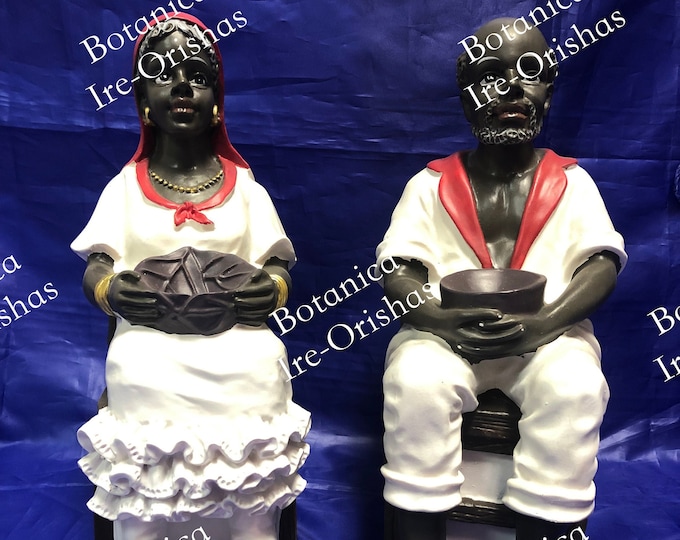 Pareja de negritos 10.5"  FRANCISCO Y FRANCISCA religion yoruba ifa santeria