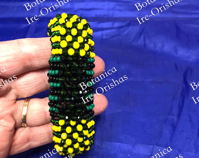 Ide Ilde de Orula con Ogun Oggun en cristal glass fino religion yoruba ifa