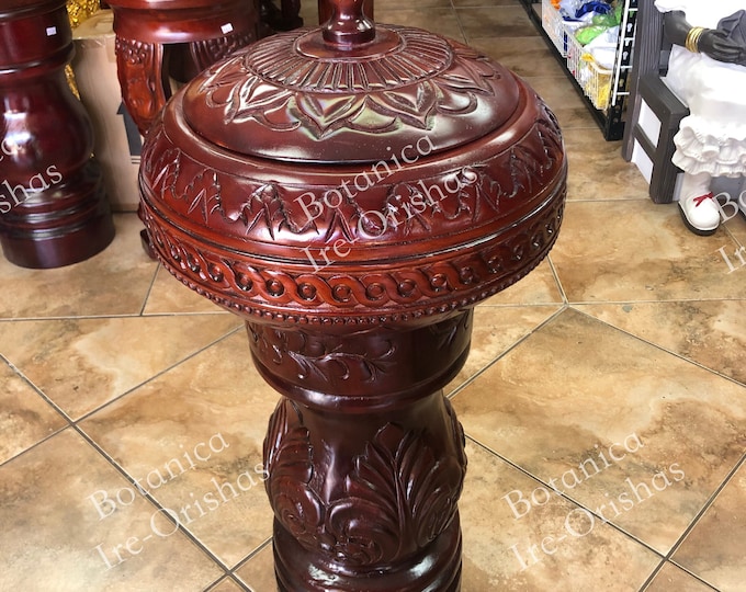 JUEGO SET pilon Y Batea de Shango Chango madera tallado cherry