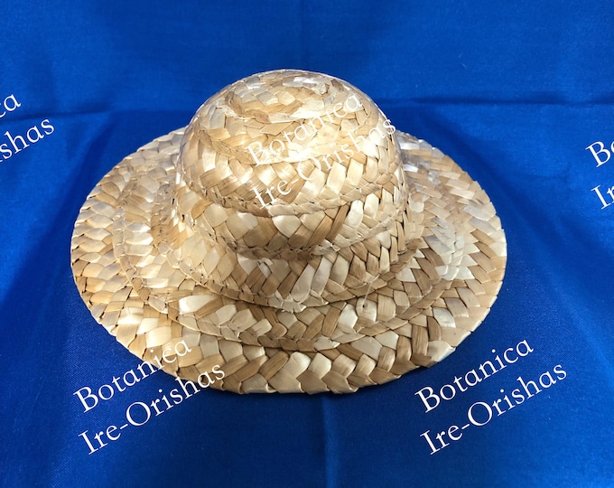 Sombrero de paja ,straw hat 6" ELEGUA ELEGGUA  ifa religion santeria  ifa santeria religion