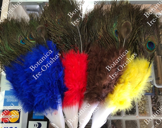 Abanico Avanico Fan de Pluma Feathers YORUBA IFA SANTERIA