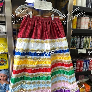 Olla Oya Saya Salla Falda de 9 colores en satin religion yoruba ifa santeria palo