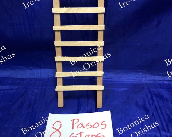 Escalera de madera 8 pasos wooden ladder yoruba santeria orula
