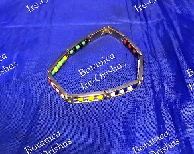 7 potencia Bandera Ide Idde Ilde Stainless steel dorado religion yoruba ifa santeria