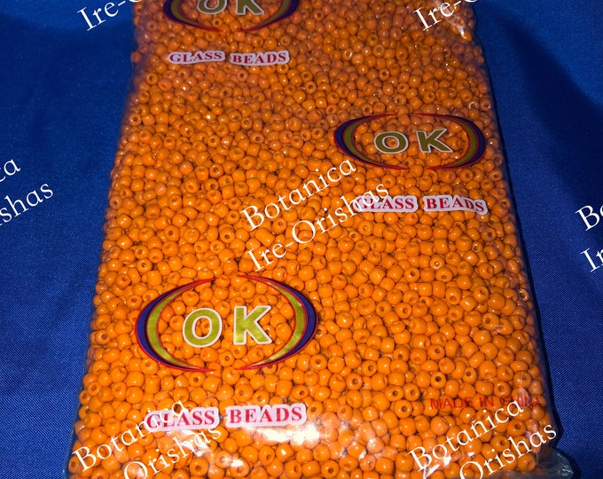 Beads Cuentas Naranja Orange 4mm 1-lbs religion yoruba santeria PALO
