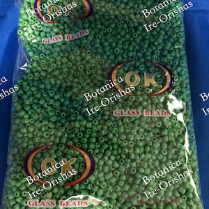 Beads Cuentas verde green 4mm 1-lbs religion yoruba santeria PALO