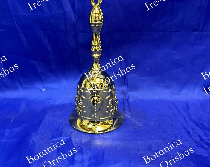 Campana dorada Oshun en metal IFA YORUBA RELIGION