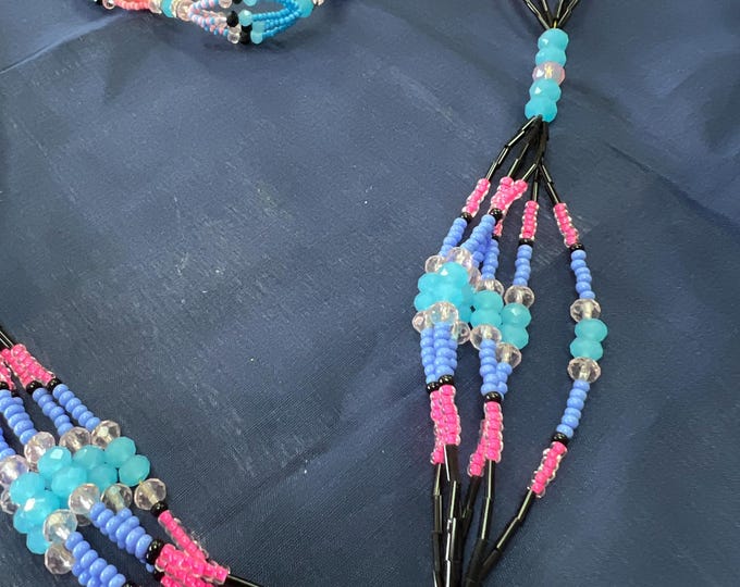 Juego de Collar e ilde de Orishaoko  cabecero en cristal religion yoruba ifa santeria