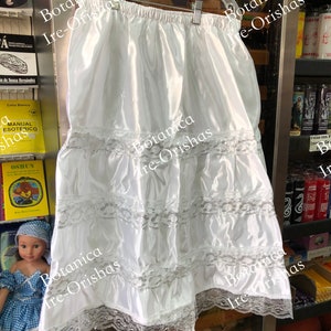 SALLA, SAYA Falda skirt Iyabo white Obatala  SATIN  religion yoruba ifa