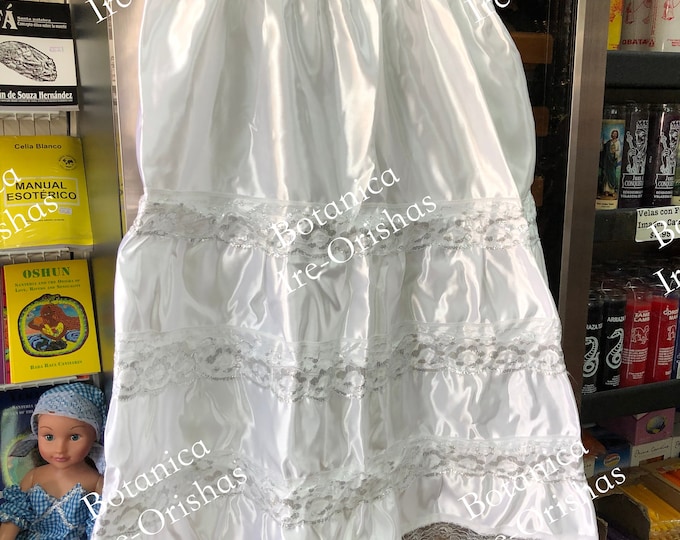 SALLA, SAYA Falda skirt Iyabo white Obatala  SATIN  religion yoruba ifa