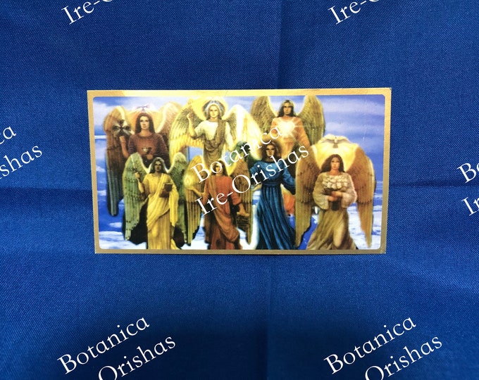 Estampita ESTAMPA Los 7 Arcangeles religion yoruba santeria orula