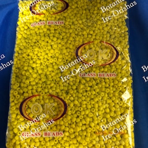 Kralen Cuentas gele amarilla 4 mm 1-pond religie yoruba santeria PALO