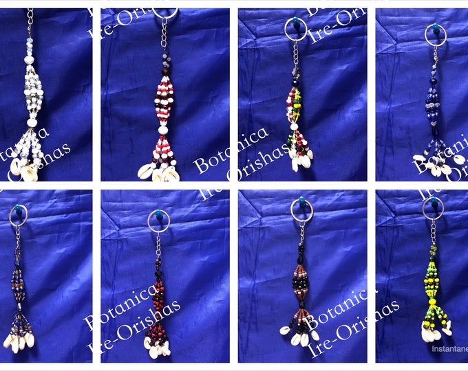 Key chain llavero de Santos yorubas  en cristal YORUBA IFA SANTERIA