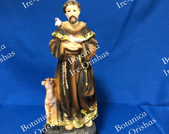 Statue Estatua Saint Francis of Assisi 8 " San Francisco de Asis yoruba ifa santeria
