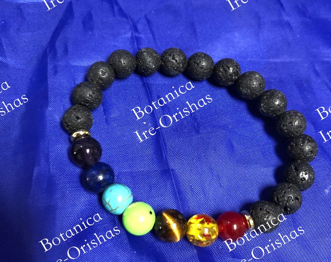 7 Siete chakra  pulsera manilla bracelet pulso RELIGION YORUBA IFA