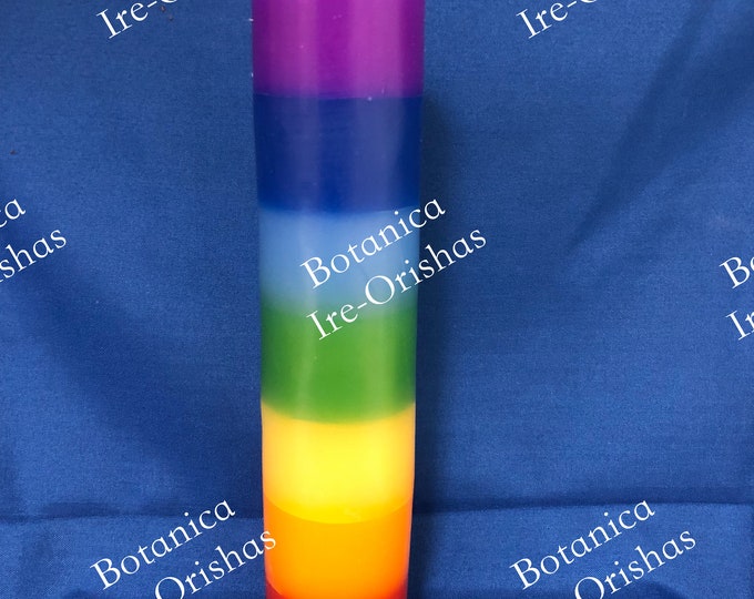 Vela Candle siete chakra colores religion yoruba ifa santeria palo