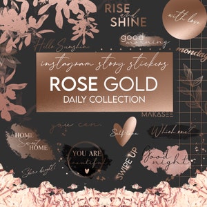 80+ INSTAGRAM STORY AUFKLEBER || Rose Gold Daily Collection | Instagram Story Stickers | Story Stickers Paket | Story Elemente | Insta Pack