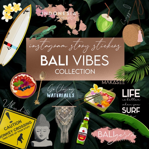 60+ INSTAGRAM STORY AUFKLEBER Bali Vibes || Bali Collection | Instagram Story Stickers | Story Stickers Paket | Story Elemente | Insta Pack