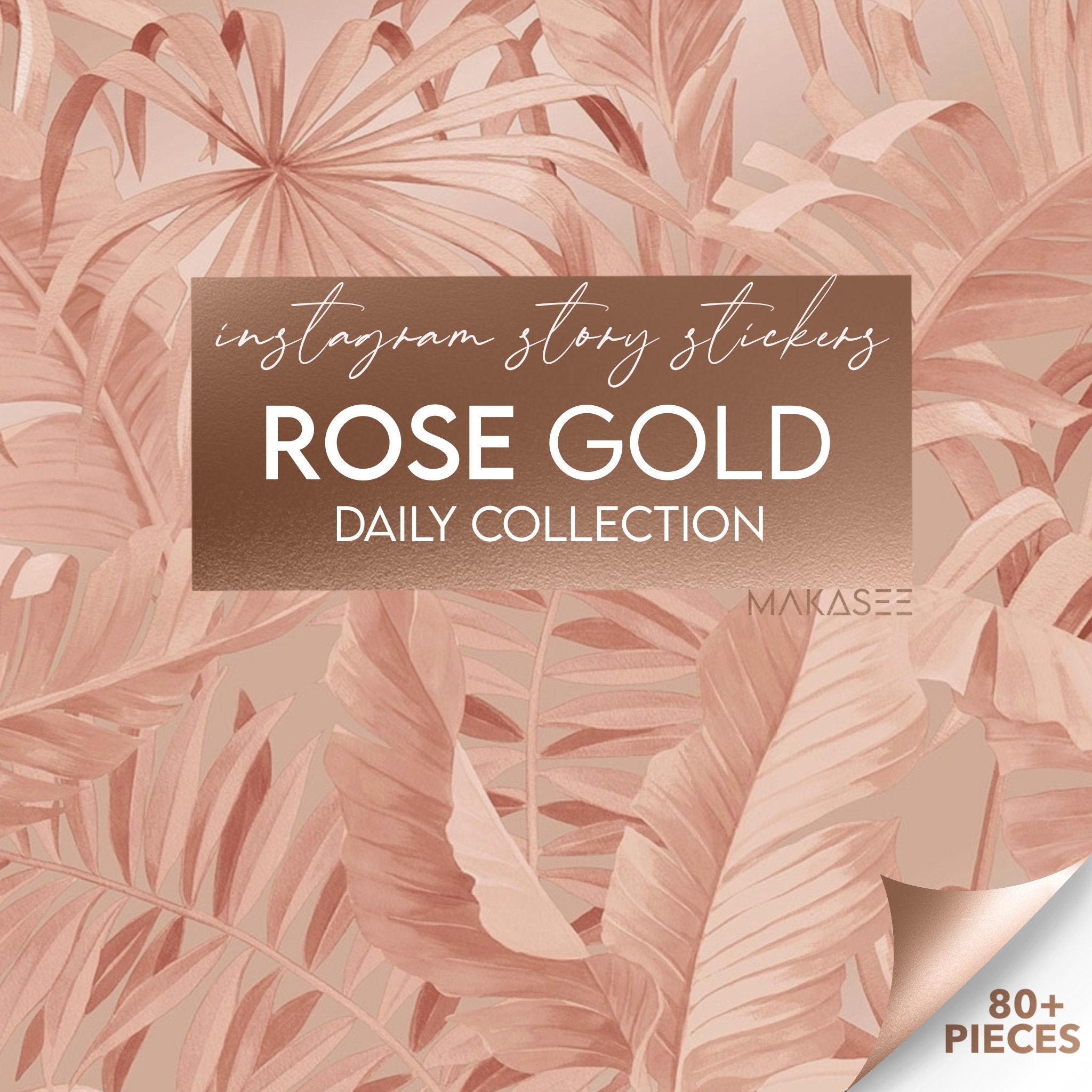 80 ROSE GOLD STICKERS Rose Gold Daily Collection Instagram Story
