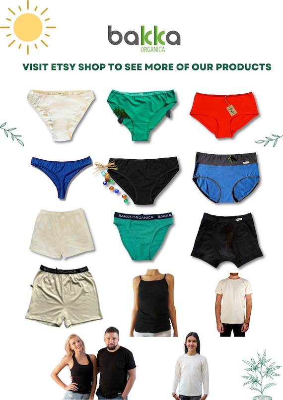 Green Hemp Seamless Panties, Woman Organic Cotton Underwear
