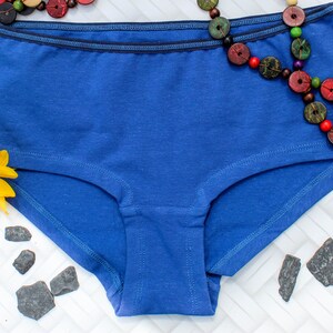 Blue Hemp Boxers, Hemp Organic Cotton Underwear Women, Comfortable, Gift For Her