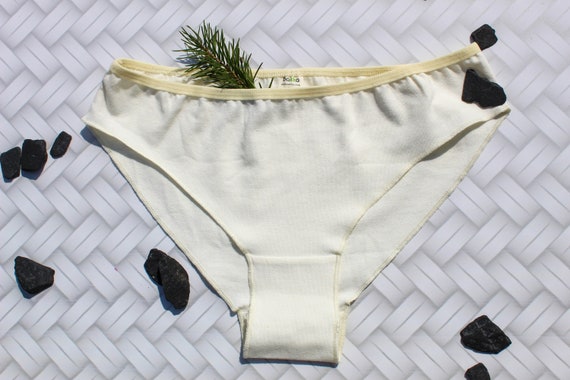 White Hemp Seamless Panties, Woman Organic Cotton Underwear, Breathable Anti  Bacterial Zero Waste Hipster Briefs for Her 