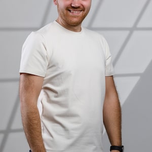 Hennep-T-shirt: wit T-shirt van biologisch katoen, ademende zomertop | Elastisch: