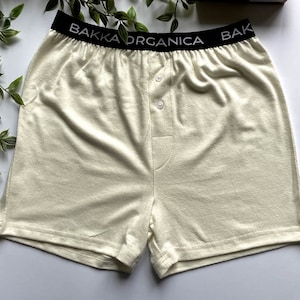 Hemp Underwear, White Waist Band Boxers, men, underpants, boxer shorts, Gift for him, Zero waste, undies, sustainable clothing, Eco