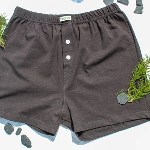 Hemp Underwear, Black hemp panties, men, underpants, boxer shorts, Gift for him, Zero waste, undies, sustainable clothing, Eco