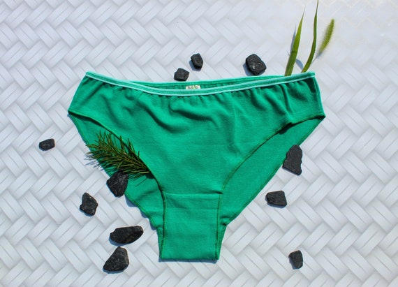 Green Hemp Seamless Panties Woman Organic Cotton Underwear