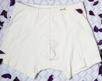 White Man's Organic Cotton Boxer Briefs, Natural Hemp Underwear, Breathable Anti-Bacterial, Stocking stuffer