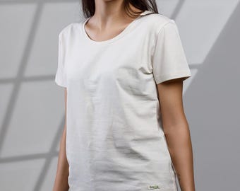 Hemp T-Shirt Women, Organic Cotton Blend, Eco-Friendly Tee